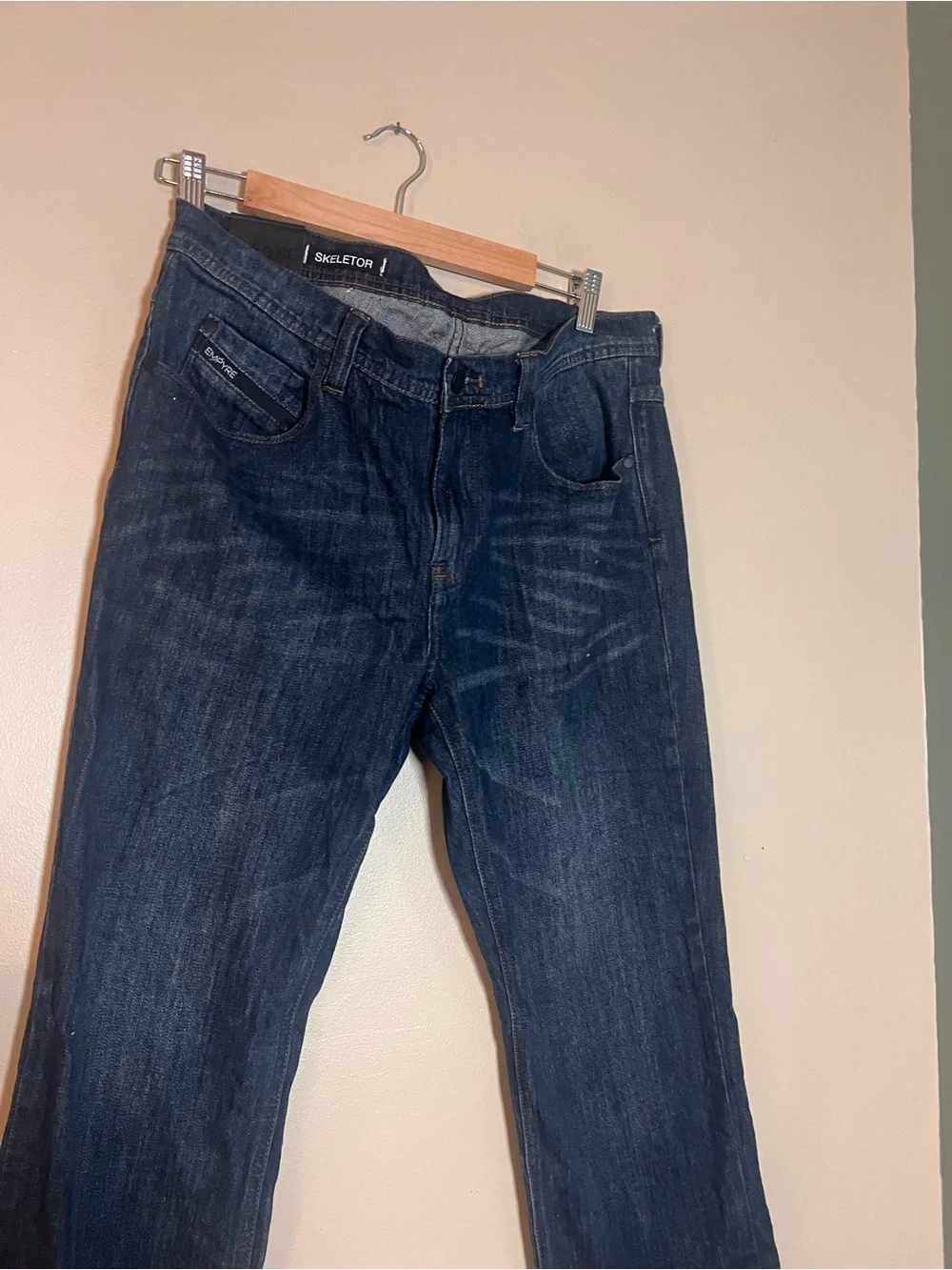 Empyre Skeletor Skinny Fit Denim Jeans Men’s Size 34x32 Dark Wash